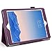 Bear Motion for New iPad 2017 and iPad Air 1 - Genuine Cowhide Leather Case with Hand Strap, Built-in Stand and Auto Wake/Sleep Function for Apple iPad Air 1 - Purple