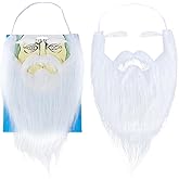 SUPERFINDINGS Christmas Santa Eyebrow Beard Realistic Santa Claus White Beard White Fake Whisker Funny Beards Costume Accessories for Adults Christmas Xmas Costume Decorations