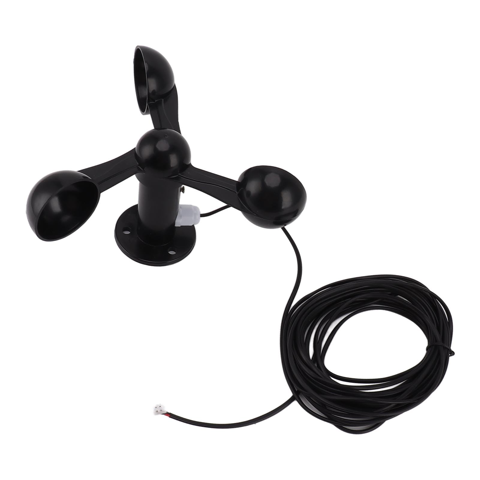 Tnfeeon Anemometer Sensor Measures Wind Speeds 8M Waterproof Cable Features 4cm Mounting Hole Anti Interference Design 3 Cups Wind Speed Detector for Outdoor