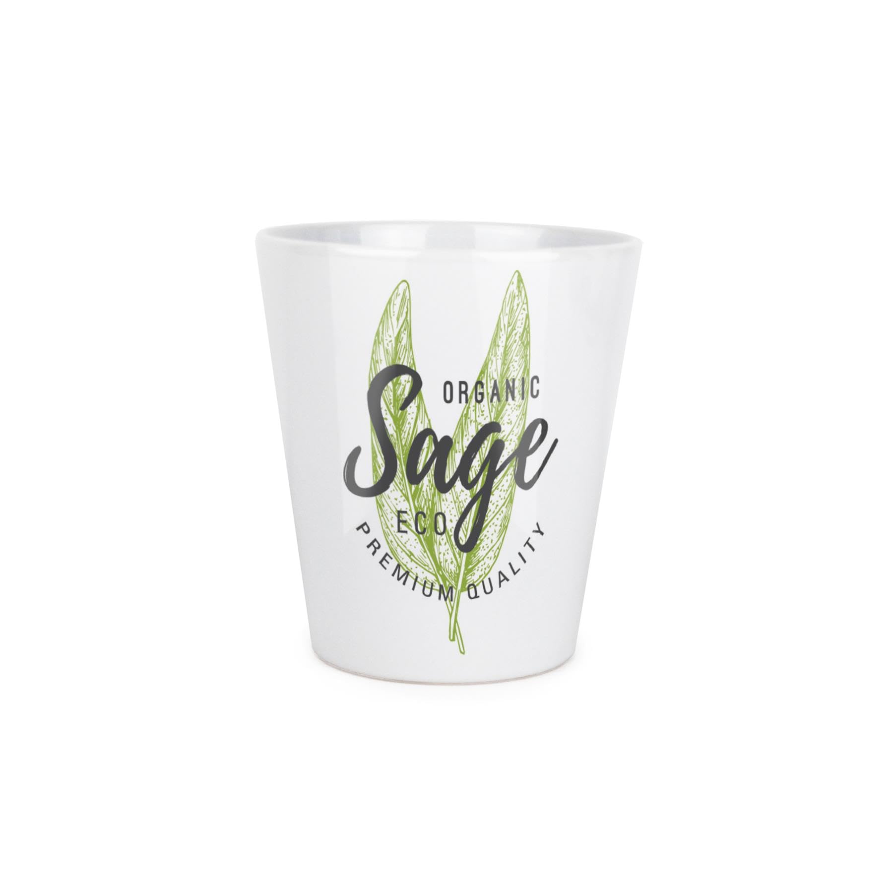 Purely Home Sage Herb Plant Pot - Cooking Ingredients Green Herbs Small Ceramic Indoor Plant Pot with Drainage Hole - Homeware Gift 9cm Diameter Flower Pot