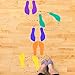 K-Roo Sports Set of Six Colorful Foot-Shaped Floor Markers - No-Slip Rubber Pairs of Footprints in Mesh Bag for School, Dance, Karate & Activities