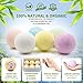 Vegan, Organic Bath Bombs Set :: 6 Bath Fizzies, 100% Natural with Moisturizing, Fragrant Essential Oils :: Jumbo 4.2 Oz. Size, Gift Boxed with Bonus Pumice Stone by Kalooi