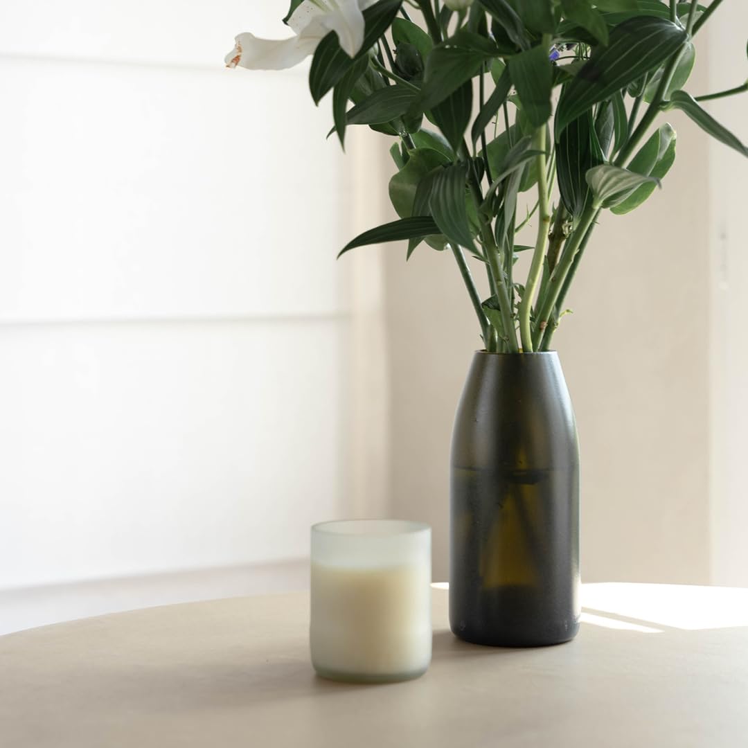 IWAS Upcycled Glass Vase Made from Champagne Bottles | Matte Finish | Sustainable and Recycled Gifts for Your Home