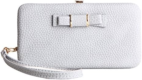 MAVERCE Women's Leather Clutch Wallets,Cute Bow-Knot Design Ladies Wristlet Travel Purse Wallet