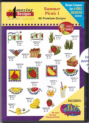 Amazing Designs Summer Picnic Machine Embroidery Designs
