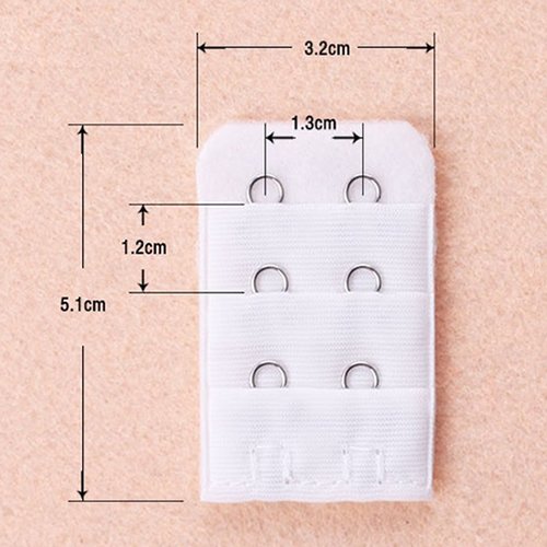 Baost 5Pcs 3 Rows 2 Hooks Lingerie Bra Strap Extender Soft Bra Back Band Extension Bra Extenders Elastic Stretchy Spacing Bra Extender Strap for Women Girls Ladies White - Thumbnail 6