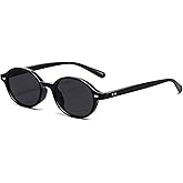 YouthMall Retro Oval Sunglasses for Women Men Trendy Small Face Round Sunnies 90s Vintage Style UV400 Protection