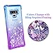 Ruky Galaxy Note 9 Case, Galaxy Note 9 Glitter Case, Gradient Quicksand Series Reinforced Corners TPU Bumper Cushion Protective Shockproof Bling Heart Liquid Case for Galaxy Note 9 - Blue/Purple
