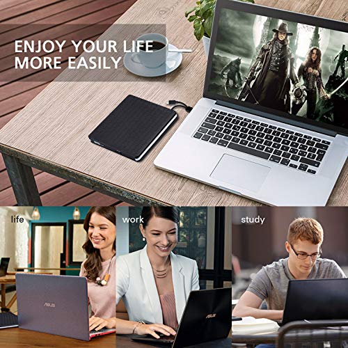 image for External DVD Drive, Amicool USB 3.0 Type-C CD DVD +/-RW Optical Drive 
