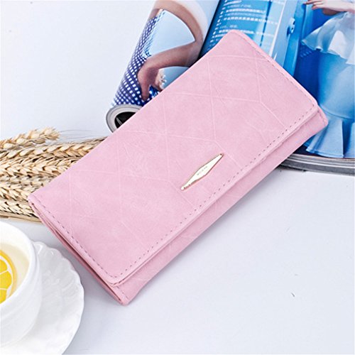 CANDDTION Wallet Women Purse Leather Holder Money Bag Fashion Women Handy Clutch Pink