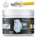 RJ45-Cat6-Pass-Through-Connectors-Pack-of-50Jar-EZ-Crimp-Connector-UTP-Network-Unshielded-Plug-for-Twisted-Pair-Solid-Wire-Standard-Cables-Transparent-Passthrough-Ethernet-Insert