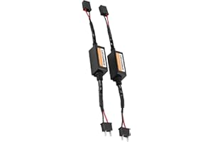 Terisass 2 Pcs 9-12V LED Canbus Headlight Decoder H7 Device Anti-Flicker Resistors Error Canceller