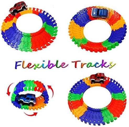 Car Race Track Toys Set 309 Pcs Flexible Car Tracks for Kids with Auto ...