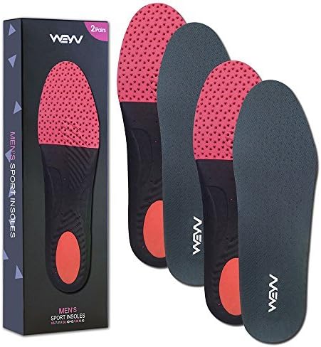 Shoe Insoles, Outdoors Sports Shoe Full Length for Men Women (red)