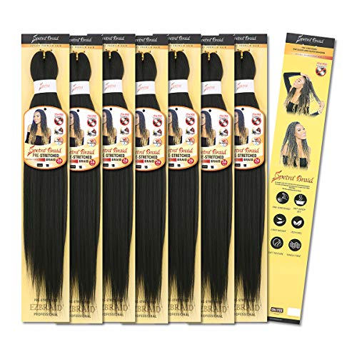[MULTI PACKS DEAL] Oh Yes Synthetic Pre-Stretched SPETRA EZ BRAID 26" w/Filigree (8 PACKS, 1B [Off Black])