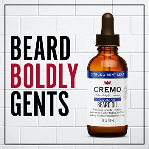 Cremo Beard Oil, Cooling Citrus & Mint Leaf, 1 fl oz Restore Natural