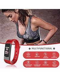 Fitness Tracker pulsera de fitness Reloj Podómetro Monitor de frecuencia cardíaca resistente al agua 3d UI colorido visualización con monitor de sueño contador de calorías seguimiento GPS ruta presión arterial, notificaciones, llamadas SMS recordatorio