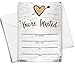 Printed Party Fill-in Invitations and Envelopes, Rustic Birch, Set of 25