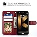 TabPow LG K20 Plus Wallet Case - Folio Series, Flip PU Leather with Kickstand, ID & Credit Card Slot Holder for LG K20 V/LG K20 Plus/LG V5 - Wine Red