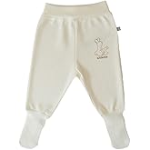Kitikate Organic Cotton Footed Baby Pants – Unisex, Certified, Soft Interlock Fabric