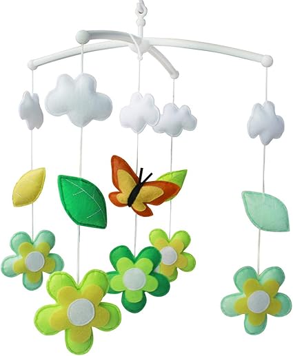 Papillon Jouet De Decoration De Lit Bebe Mobile Musical Musical Pour Berceau Fait Main En Tissu Non Tisse Amazon Fr Bebes Puericulture
