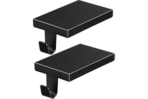 ARCHCRTC 2 Pcs Christmas Stocking Holders Hanging Hooks Heavy Duty Mantel Stocking Holder Bases Weighted Metal Stocking Hangers for Shelf Fireplace Stair Xmas Party Decor (2, Black)