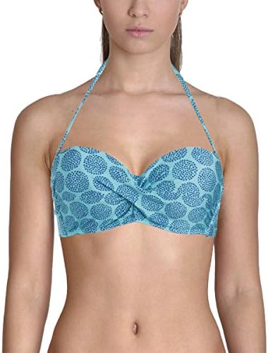 Raisins Womens Moonlite Printed Push up Swim Top Separates Blue S