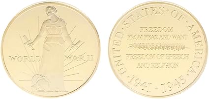 Amazon Co Jp Gothing Challenge コイン 第二次世界大戦アメリカ硬貨コレクション お土産 収集価値のあるアートギフト 合金シルバーゴールド One Size 文房具 オフィス用品