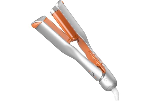 SHEGLAM Pink Beach Wave Hair Waver 0.75 inch - Lightweight Dual Voltage Crimper for Women, Smart Timer Double Barrel Tool wit