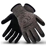 CustomGrips Cut Resistant Work Gloves. Span-Nylon Polyester Liner, Level 4 Abrasion Resistance, Nitrile Foam Palm Coated. Superior Breathability & Grip for All Day Comfort. [Large, 6 Pairs]