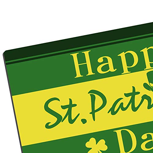 Rubber Welcome Door Mat, Decorative Indoor Outdoor Doormat Non Slip Front Door Mat, Easy to Clean Low Profile Mat for Entry Patio Garage High Traffic Areas, 17.3" x 28.9" (St Patricks Day)