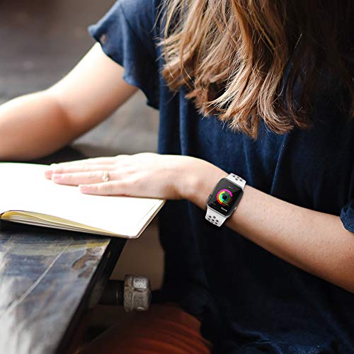 AdMaster Compatible for Watch Bands 38mm 40mm,Soft Silicone Replacement Wristband Compatible for Watch Series 1/2/3/4 - M/L White/Lavender