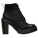 Dr. Martens Women's Persephone Fur Lined 6 Eye Padded Collar Fashion Boots, Leather