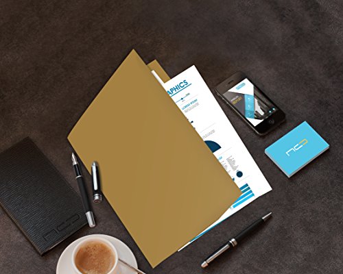 New Generation - GOLD - 2 Pocket Folder, Durable Heavy Duty UV Glossy Laminated, Business Presentation Portfolio Hold Letter Size sheets with a die-cut business card holder,6 Folders per Pack (GOLD)
