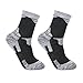 YUEDGE Men's 2 Pack Antiskid Wicking Cushion Cotton Socks For Outdoor Camping Hiking backpacking Sports(2 Pack Dark Grey)