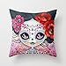 My Honey Pillow Cover Amelia Calavera - Sugar Skull Throw Pillow Case 18 x 18 Inches Cushion Cover