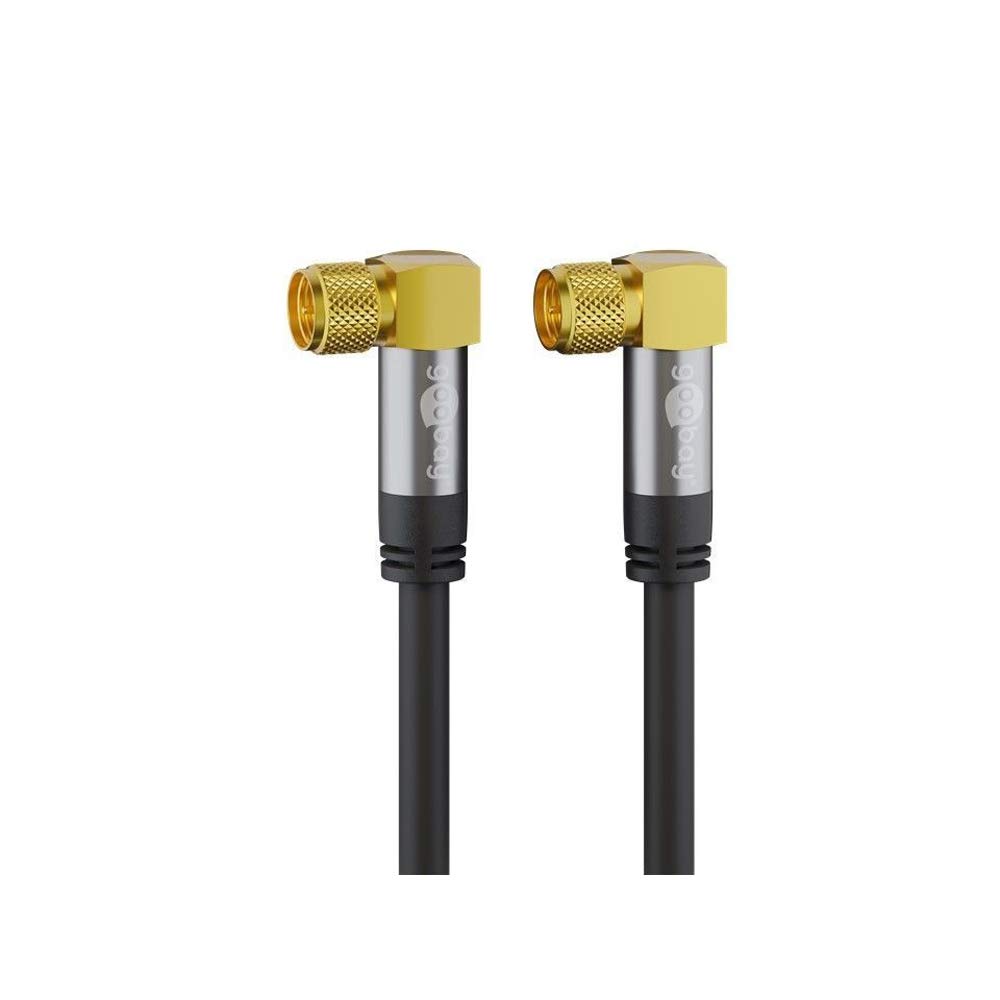 Goobay 70578 SAT Antenna Cable, 135 dB, 4x Shielded, Black, 3m Length