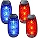 WINOMO 2 Pair Safety LED Light for Runners Bikes Boats High Visibility Clip Light for Running Walking Jogging (Blue+Red)