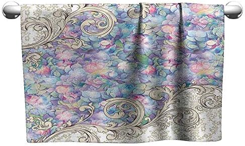 スポーツタオル オレンジ花柄テーマ 秋の背景 花柄 装飾デザイン プリント エクストラロング