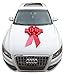 Mavo Rainbow Big Car Bows 23'' Red and Pink Large Ribbon Pull Bows Huge and Beautiful Giant Bow for New Vehicle Birthday Presents,Weddings and Pretty Decorations with Suction Cup