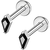 BelezaDosas G23 Hypoallergenic 18g Flat Back Studs Earrings F136 Implant Grade Titanium Tiny Press Fit Threadless Push in Cartilage Helix Labret Lip Conch Tragus Piercing Jewelry