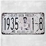 Elvis Aron Presley 1935 1-8 The Hillbiliy Cat Vintage Auto License Plate, Embossed Tag Size 6