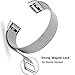 For Fitbit Charge 2 Bands, Stainless Steel Milanese Loop Metal Charge 2 Bands Replacement Accessories with Unique Magnet Lock, Small, Large