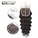 QTHAIR 10A Peruvian Loose Deep Wave Human Hair with Closure(16 18 20+14Free Part Closure,Natural Black) Peruvian Loose Deep Wave Virgin Hair Weave with 4x4 Swiss Lace Closure with Baby Hair