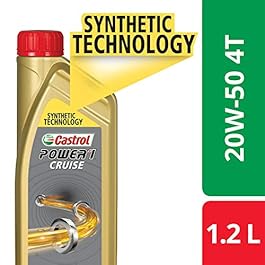 Castrol POWER1 Cruise 4T 20W-50 API SN Synthetic Engine Oil for Bikes (1.2L)