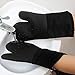 Silicone Shell Kitchen Oven Mitts for Heat Resistant 500 Degrees with Waterproof, Set of 5 Oven Gloves for BBQ Cooking Set Baking Grilling Barbecue Microwave Hot mitt Grey