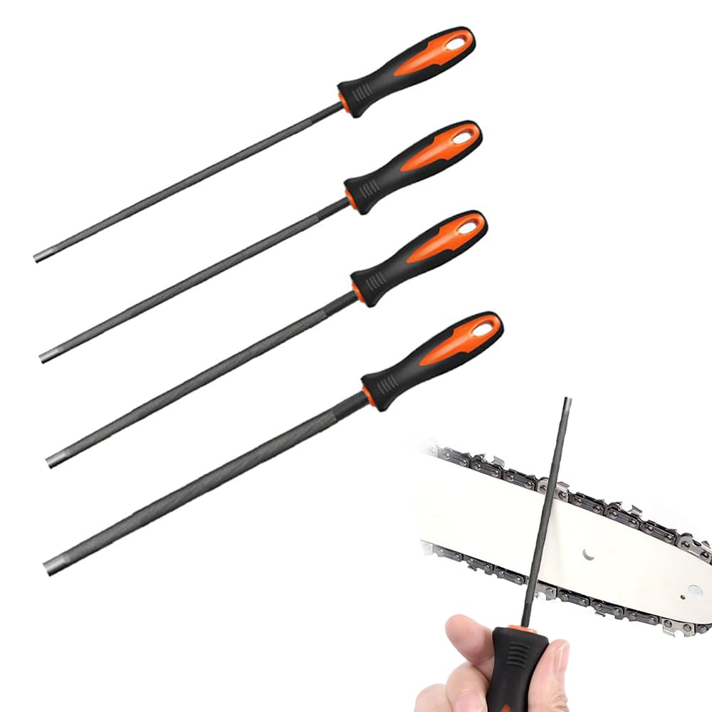 RHQFDM 4 Pieces File Set Workshop Files High Quality Metal File Set File Set incl 3.2mm 4.0mm 4.8mm 5.5mm 4-Types Round File Small Metal File for Metal DIY Craft