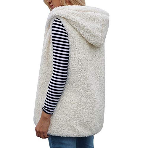 LISTHA Fluffy Hooded Vest Coat Women Sleeveless