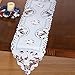 Collections Etc Embroidered Patriotic Americana Cut Out Lace Table Linens, White, Runner