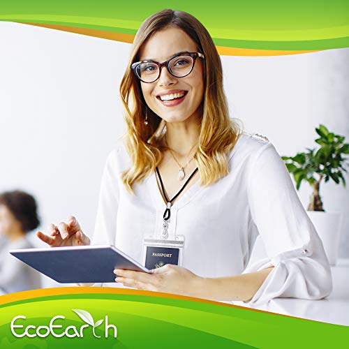 EcoEarth Passport Holder and Lanyard Set (4x6 Inch Clear Zippered Pouch, 10 PK), Extra Large ID Badge with Black Lanyards - Thumbnail 7